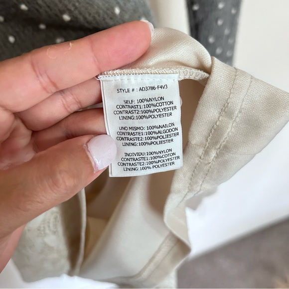 ALTAR'D STATE Grey Polka Dot & Lace Tunic Sweater M - Picture 4 of 7